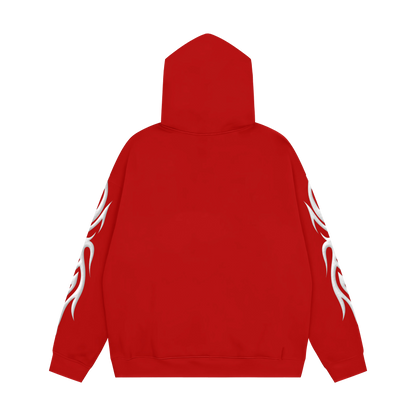 Red Full Zip Jacket + Inside Satin Hood