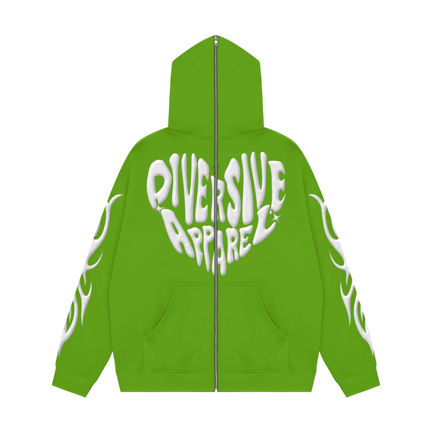 Green Full Zip Jacket + Inside Satin Hood