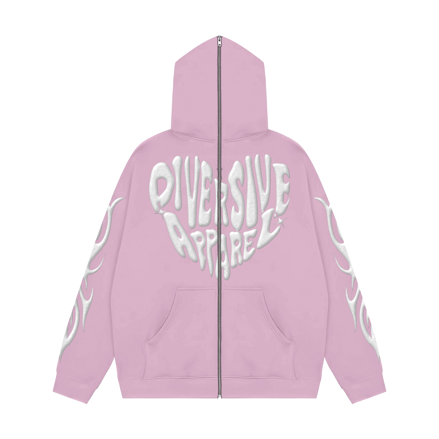 Pink Full Zip Jacket + Inside Satin Hood