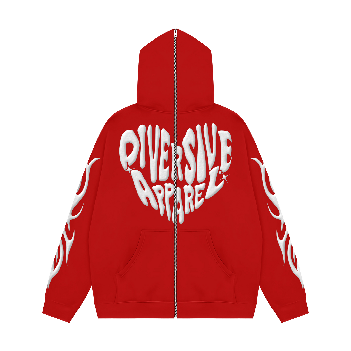 Red Full Zip Jacket + Inside Satin Hood